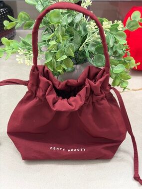 Fenty Beauty Burgundy Drawstring Cosmetic Pouch